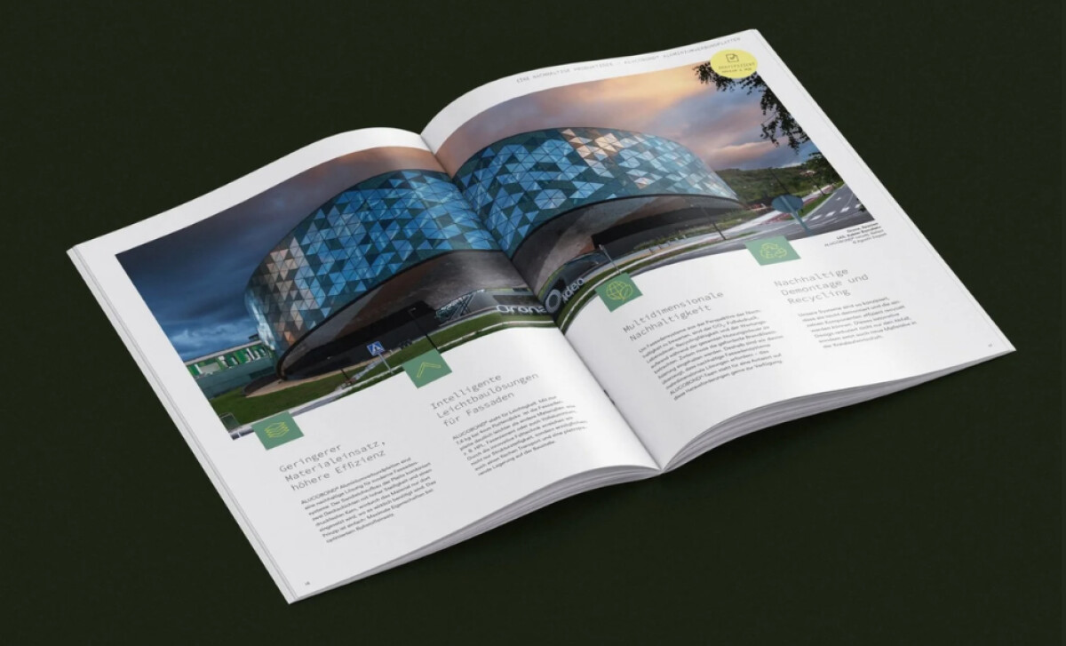 Alucobond circular infographic by waldgrün Design.