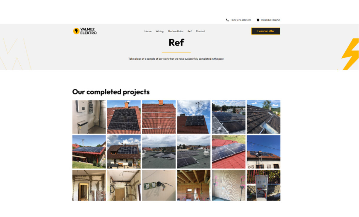 Valmez Elektro references page by Dewelloop.