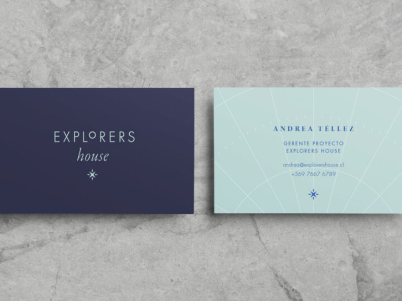 Explorers House business cards by Estudio Vicencio.