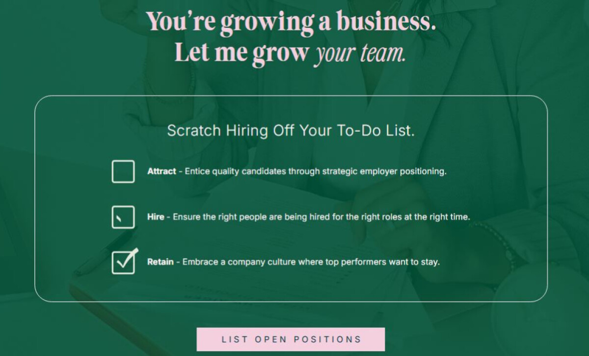 Handshake in Heels Conversion-Focused Website