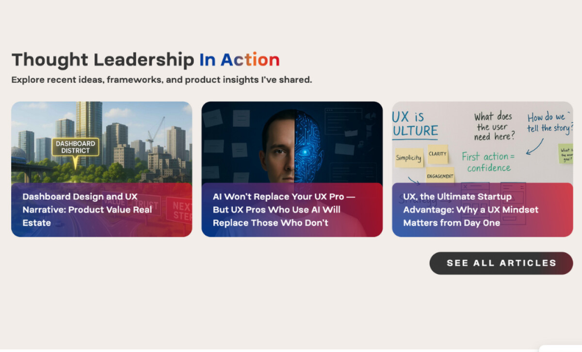 Brian Wood UX Thought Leadership Section