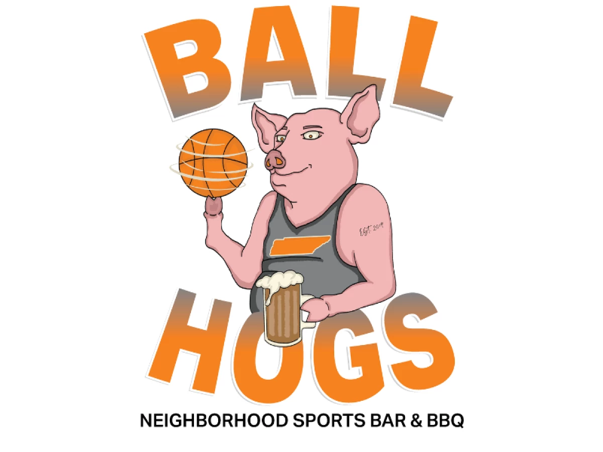 Logo for Ball Hogs sports bar.