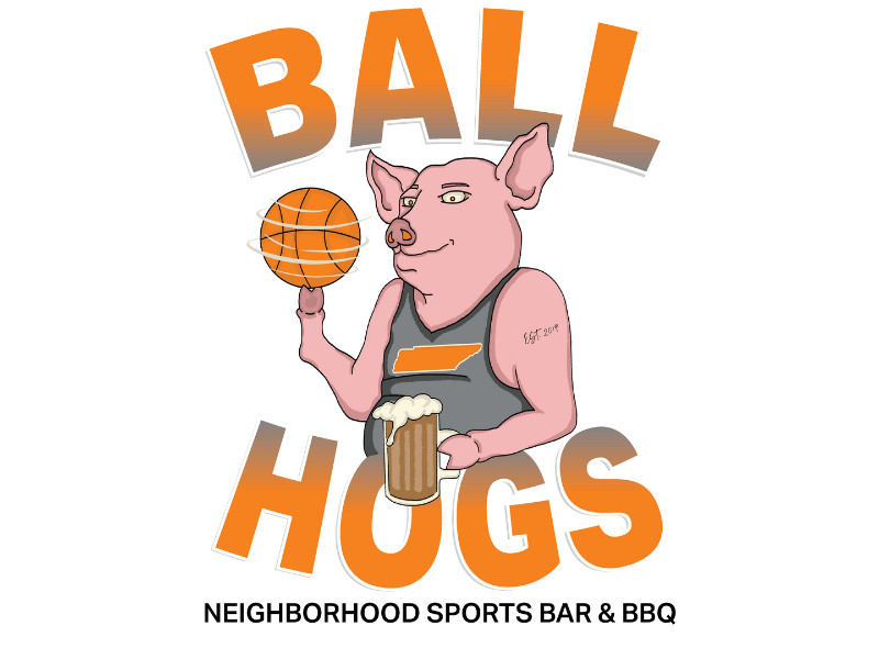 Logo for Ball Hogs sports bar.
