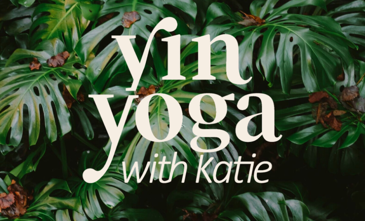 Yin Yoga with Katie logo overlaid by House on Fire.