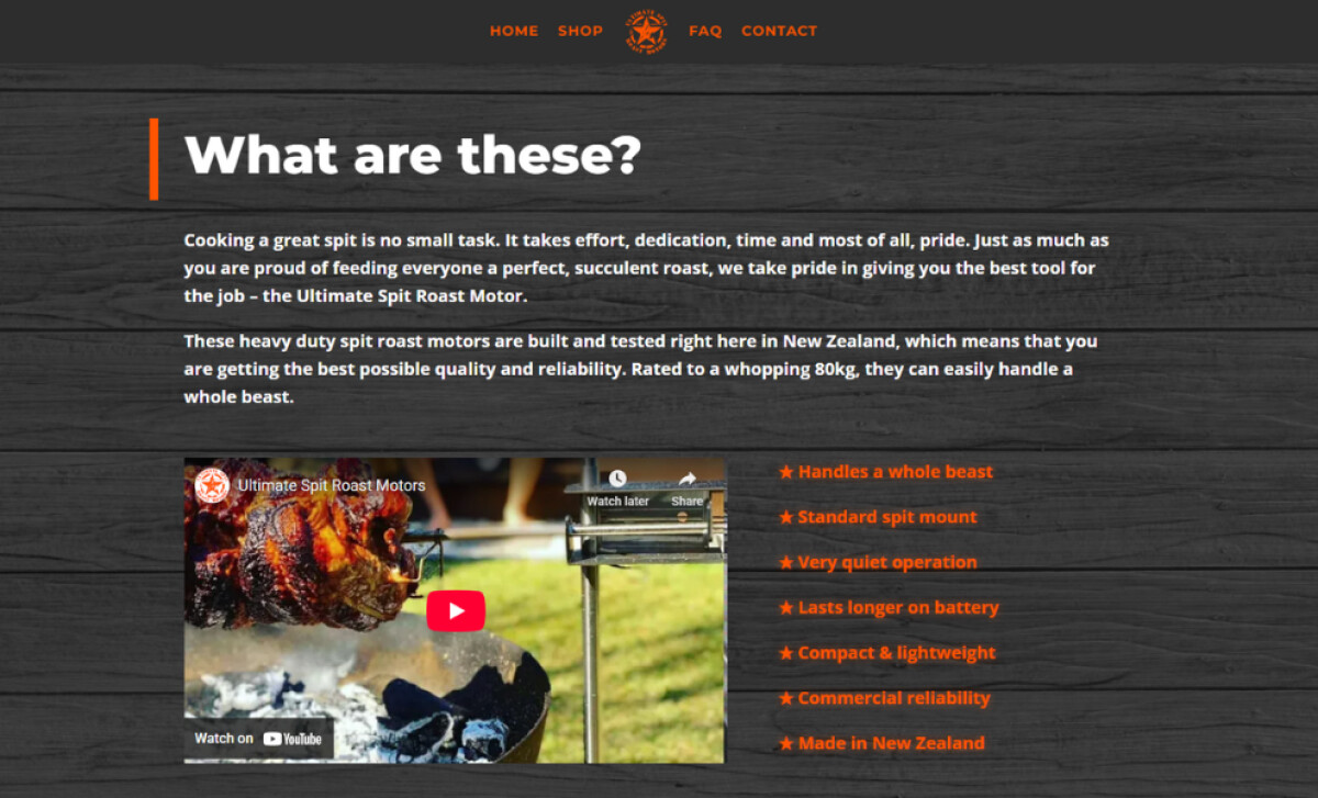 Ultimate Spit Roast Motors about page by Grow My Digital.