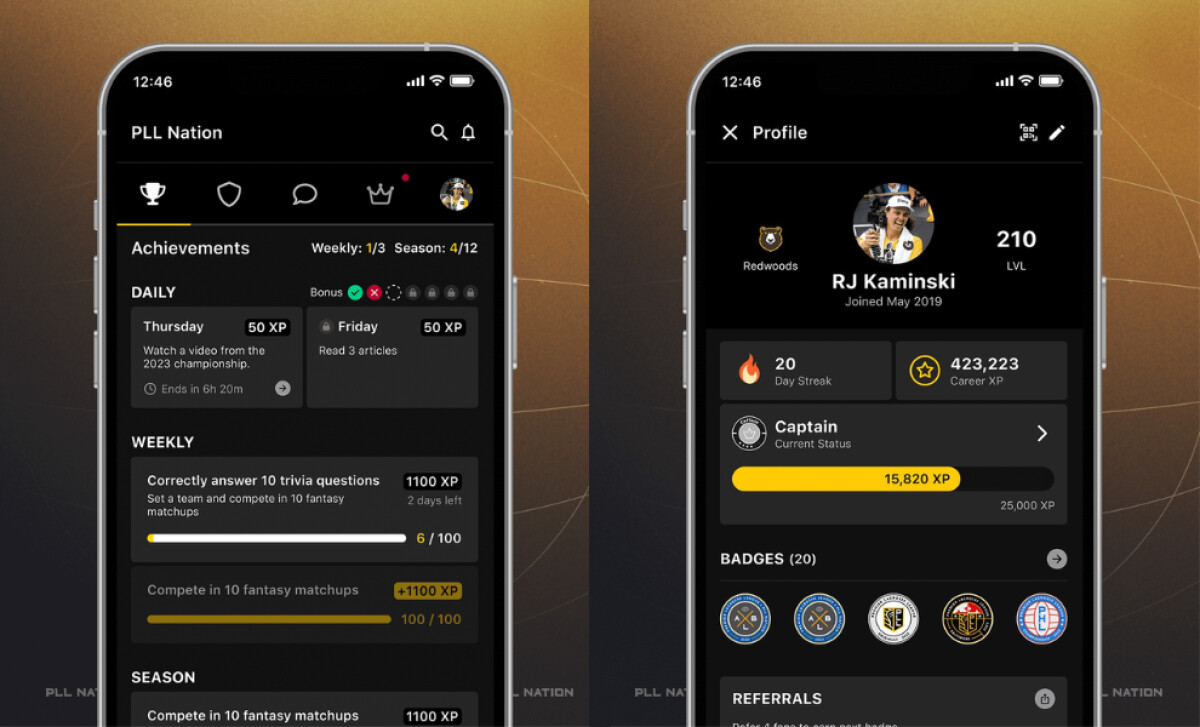 PLL Nation app interface.