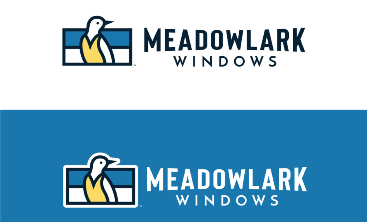 Meadowlark Windows logo shown on both white and blue backgrounds