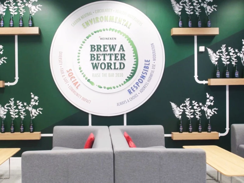 Heineken Print Interior Design for sustainability.