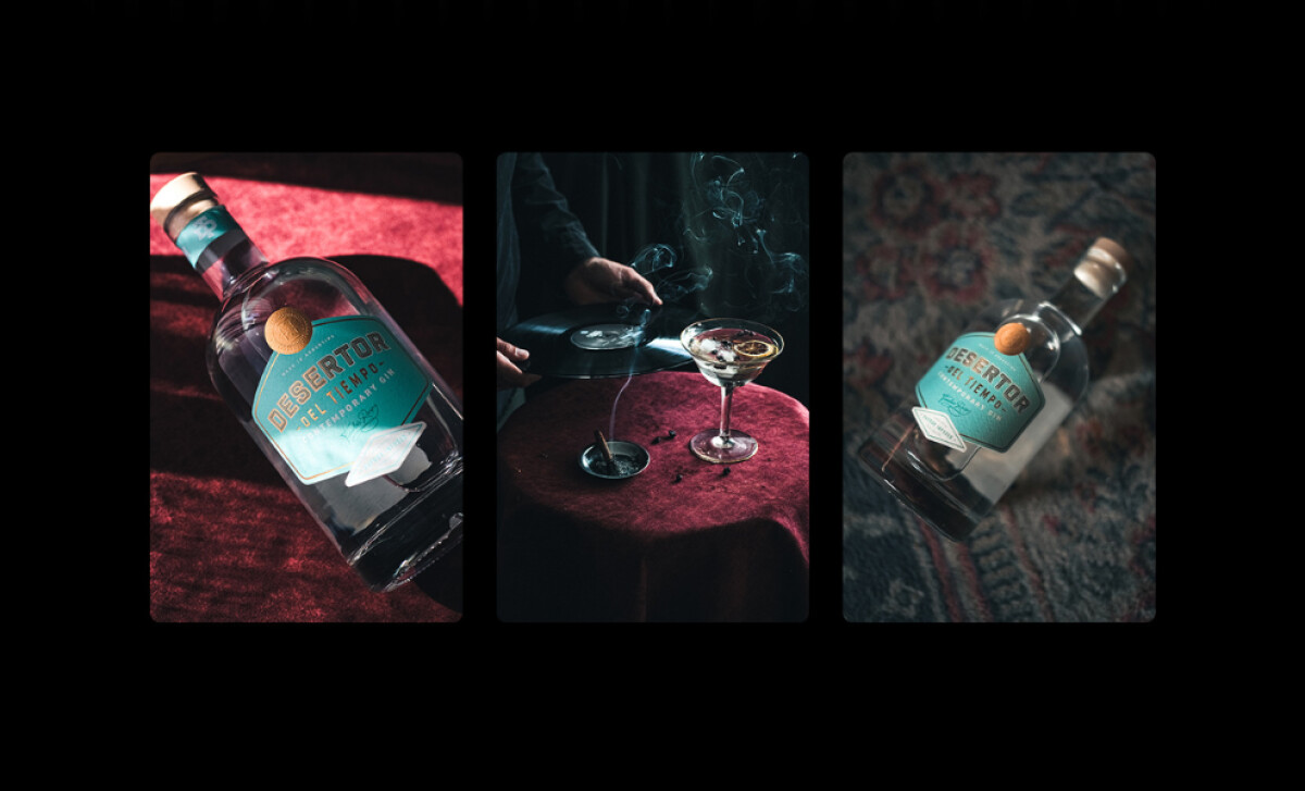 Gin packaging design by Tuerca Studio.