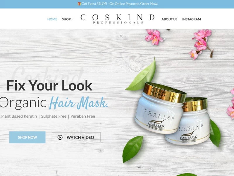 Coskind website homepage by Techno Derivation.