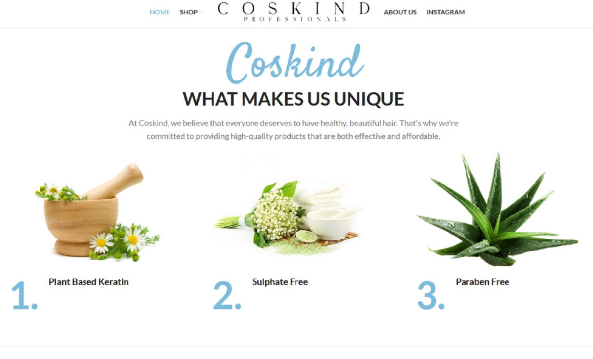 Coskind website USP icons by Techno Derivation.