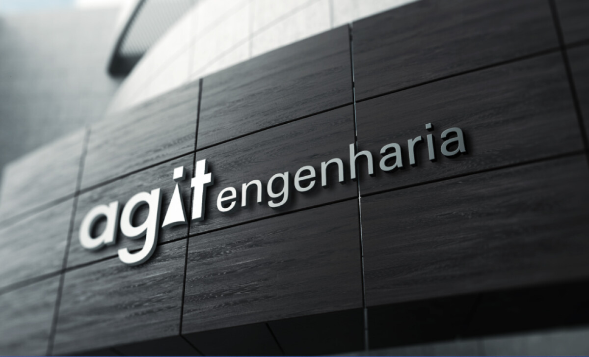 Agit Engenharia signage design by Rafael Oliveira Design.