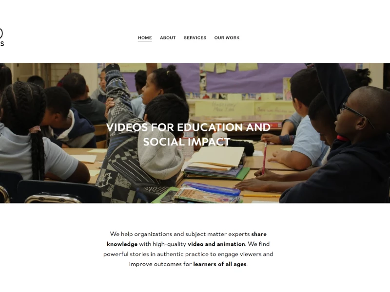 Five Pebbles Productions homepage website design by KARA Co Creative.