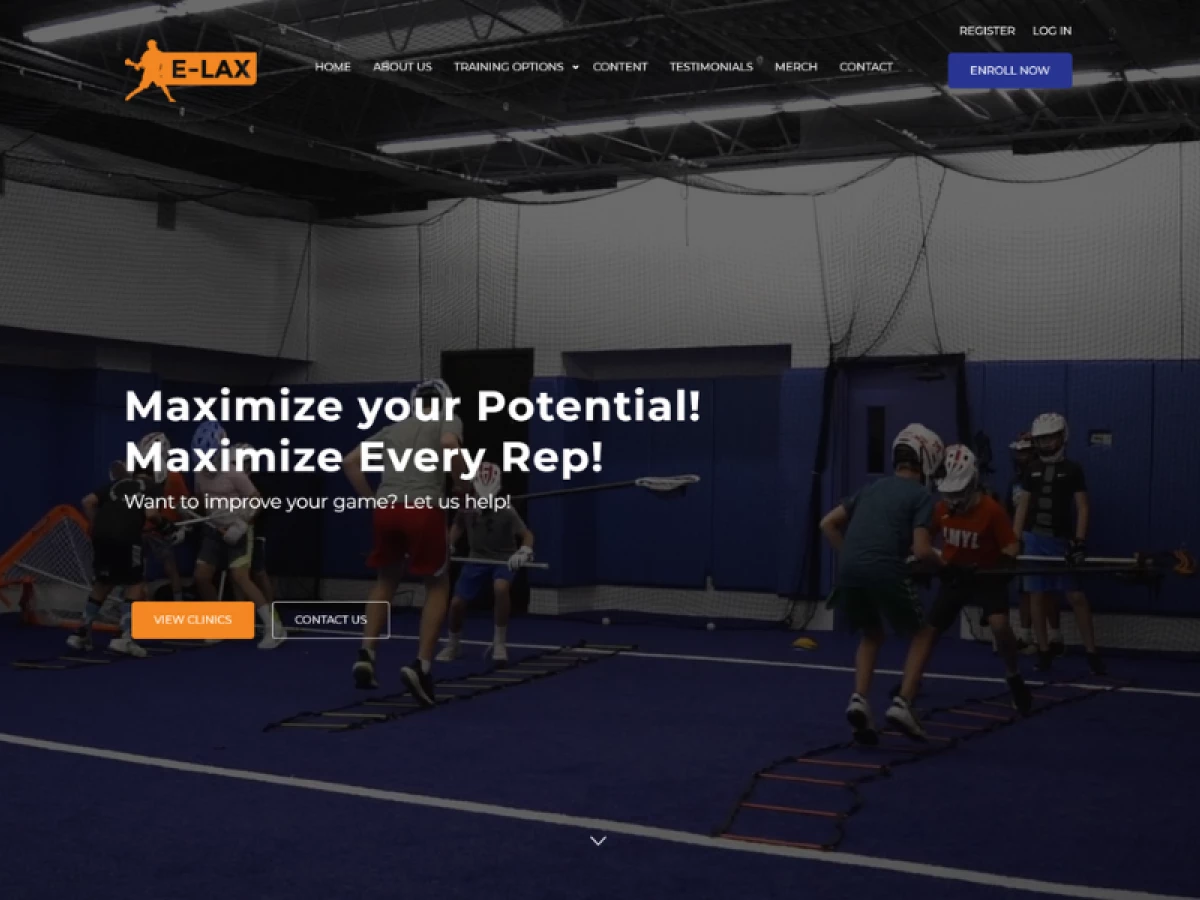 E-LAX Training homepage website design by Creatopia Digital Marketing