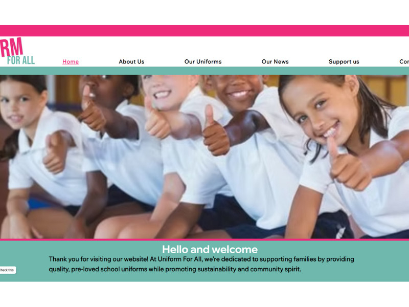 Uniform For All website design by BBM Design Agency.