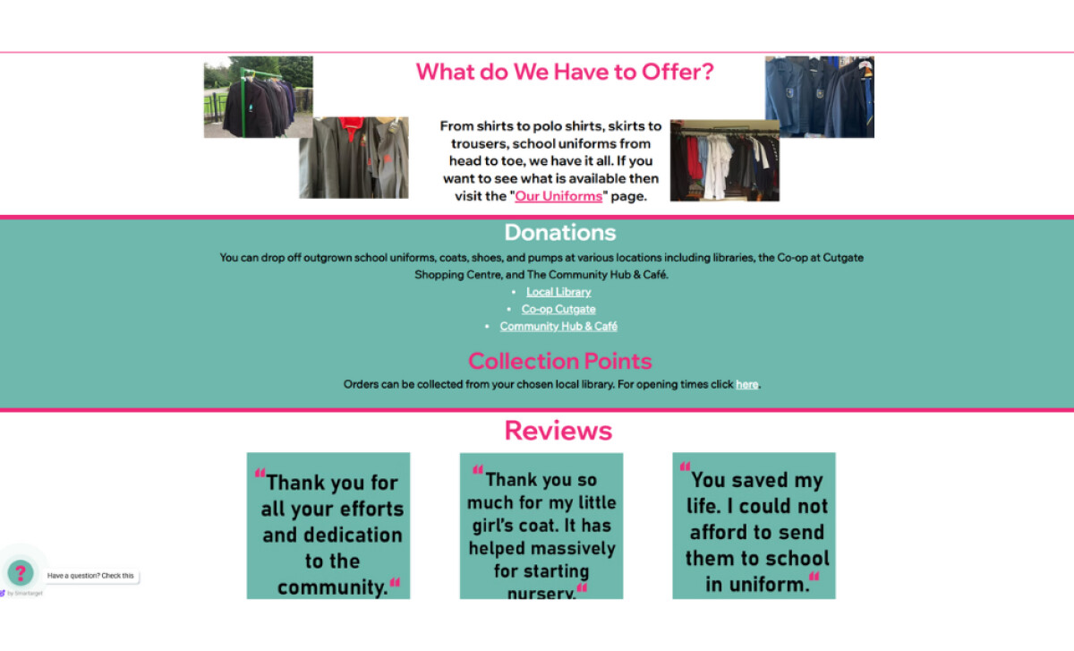 Uniform For All offer page by BBM Design Agency.