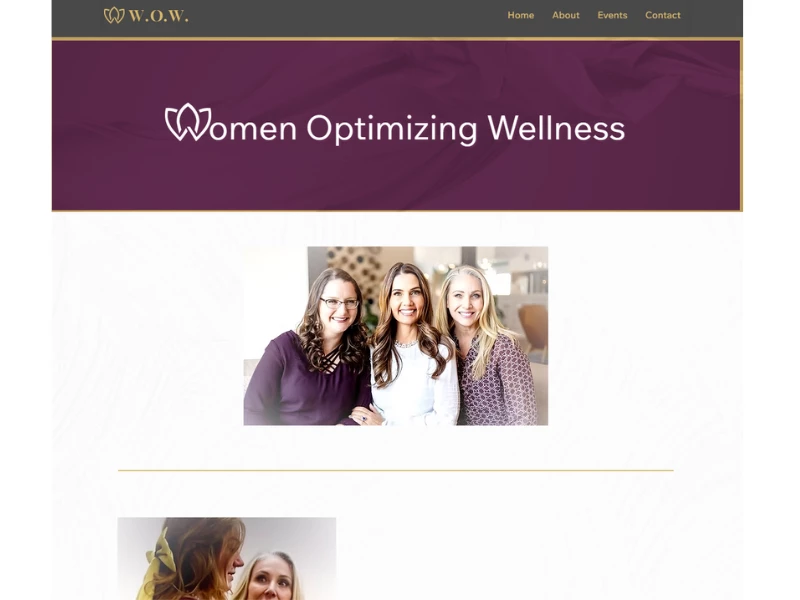 Women Optimizing Wellness website banner by Blueberry Web Services.