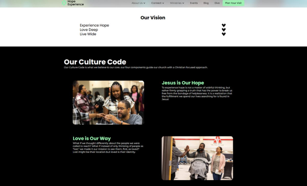 Hope Experience about page by Digital Roast Studio.