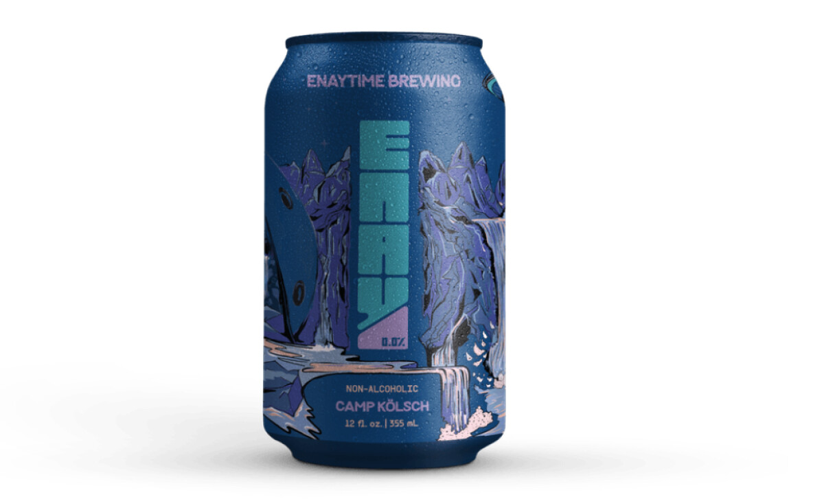 Enaytime Brewing camp kolsch packaging design by Lemoine.