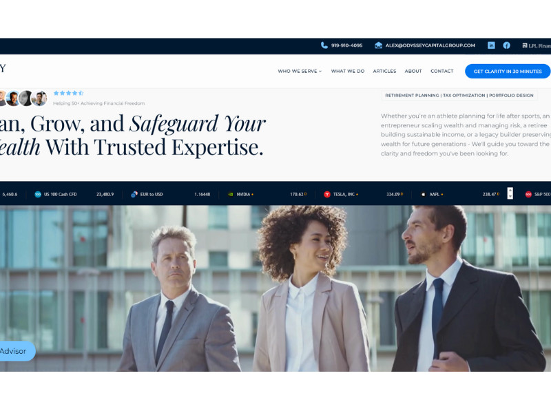 Odyssey Capital Group website design by VERCEPT® Digital.