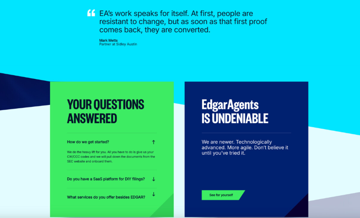 EdgarAgents Website's FAQs