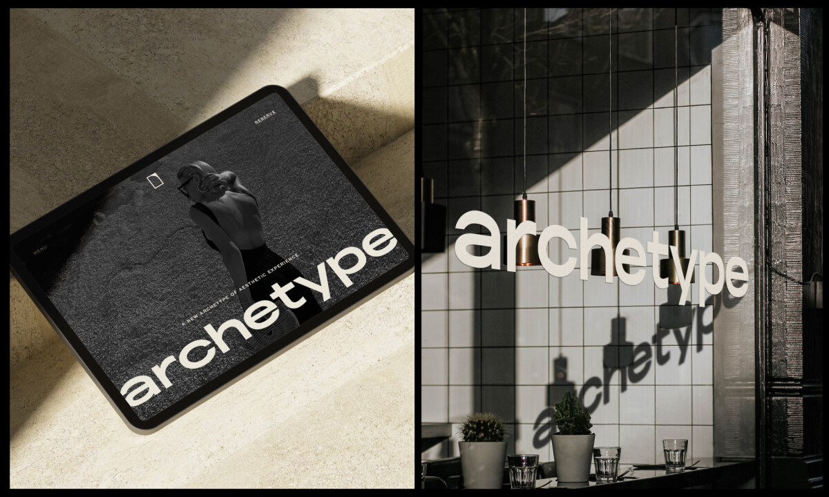 Archetype Aesthetics' Logo Design on Website and Storefront