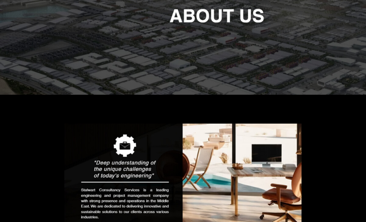 Stalwart Consultancy Services about page by Le Plot Studio.