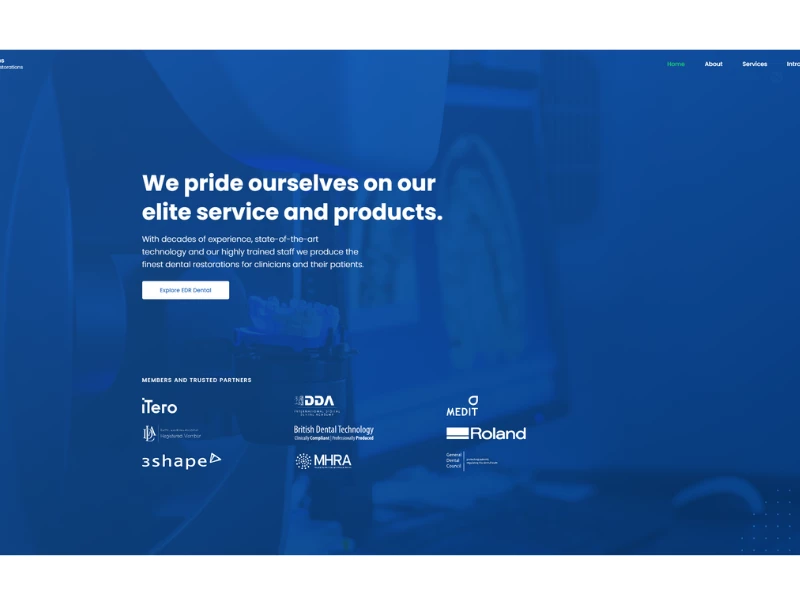 EDR Dental website design by Ainsley.