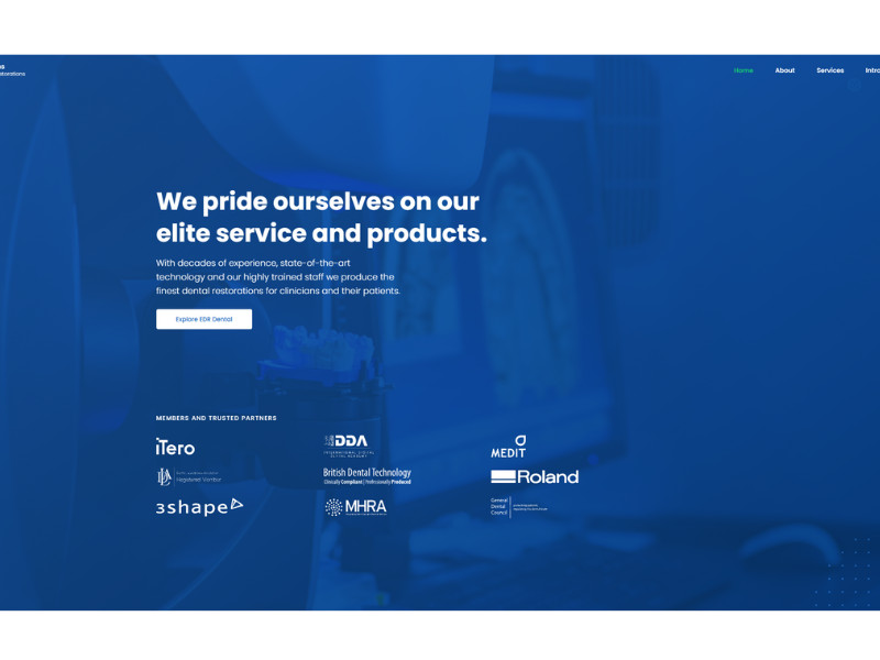 EDR Dental website design by Ainsley.