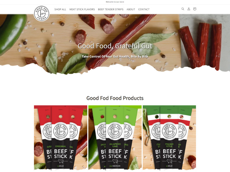Goodfod Foods website design by Stylechilde.