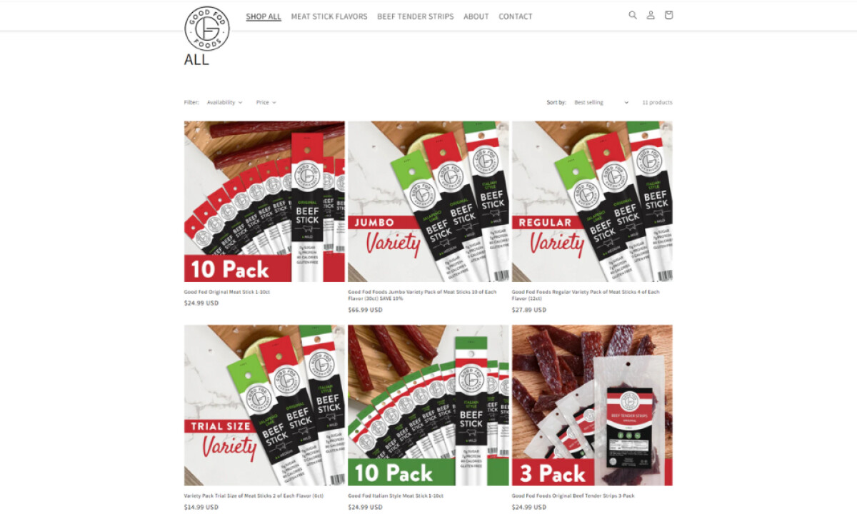 Goodfod Foods shop page by Stylechilde.