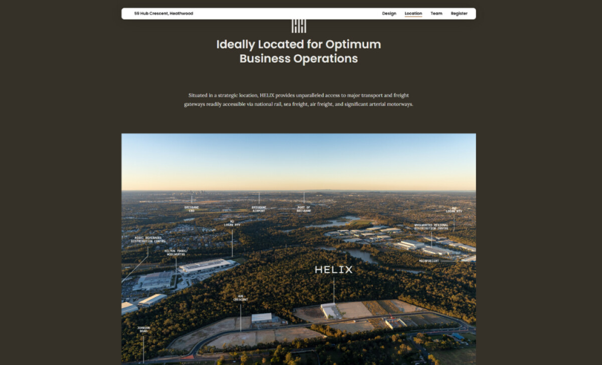 Helix Heathwood location page by MAKERS.