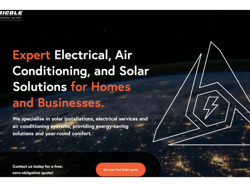 Electricole homepage website design by Kell Green Design.
