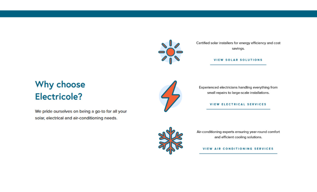 Electricole core services by Kell Green Design.