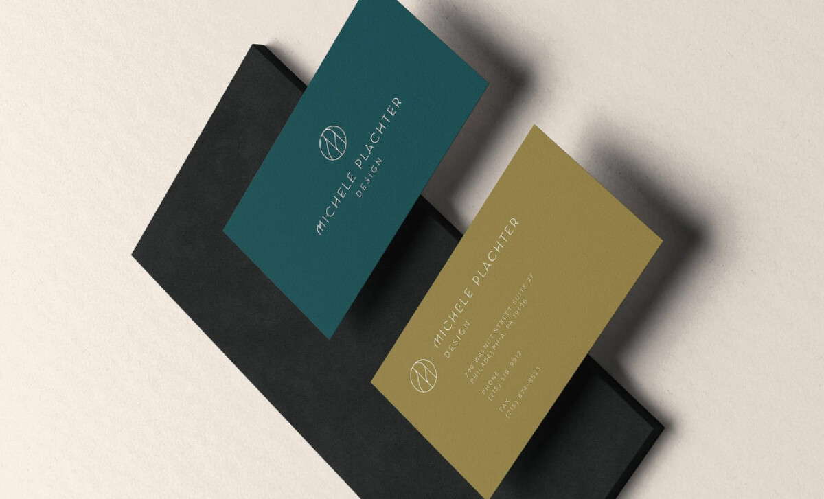 Michele Plachter Design logo on business cards by Phil Pallen Collective.