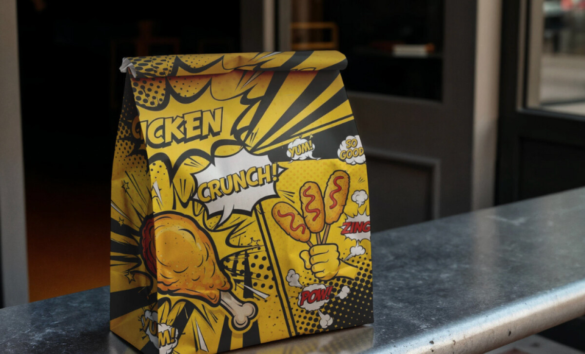 Korean Fried Chicken Restaurant Paperbag Packaging
