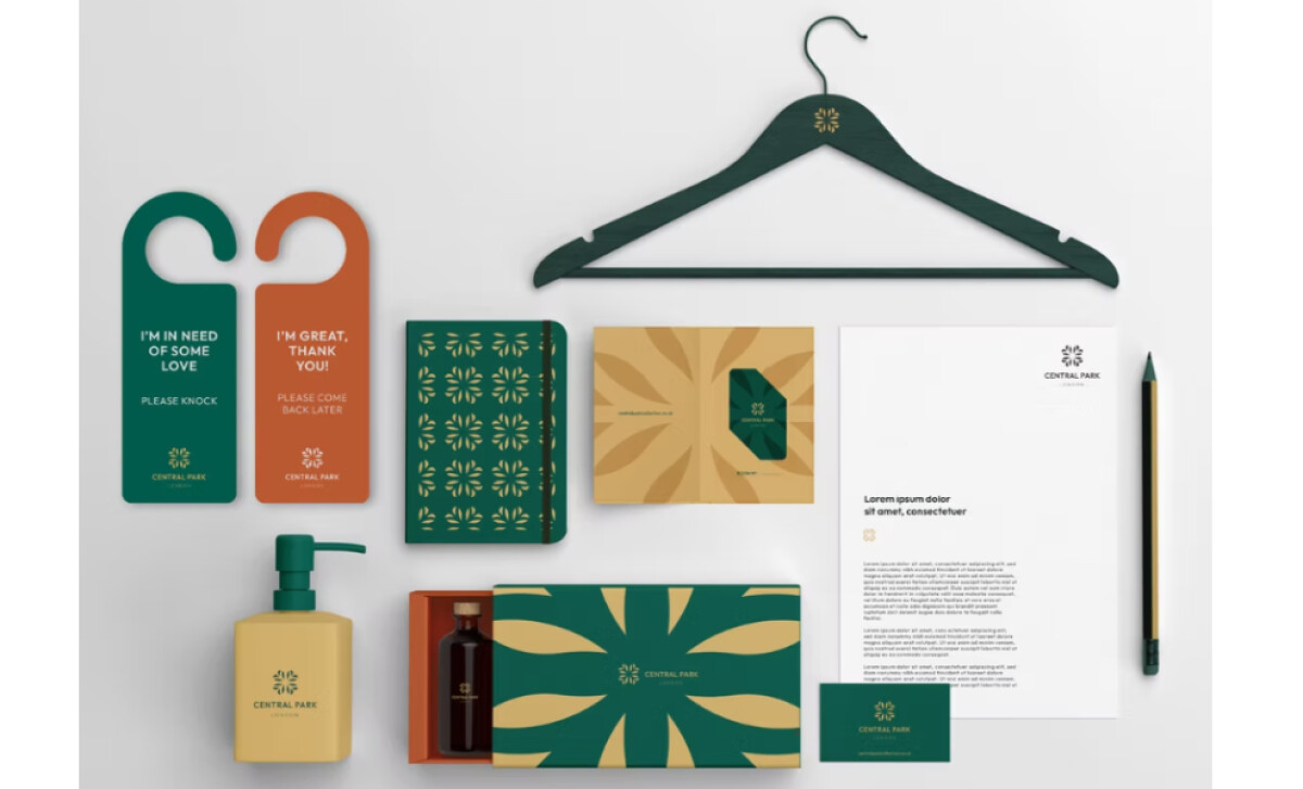 A collection of branded Central Park Hotel guest amenities by Formato.