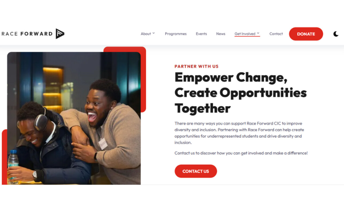 Race Forward partner with us page by Illium Digital Media.