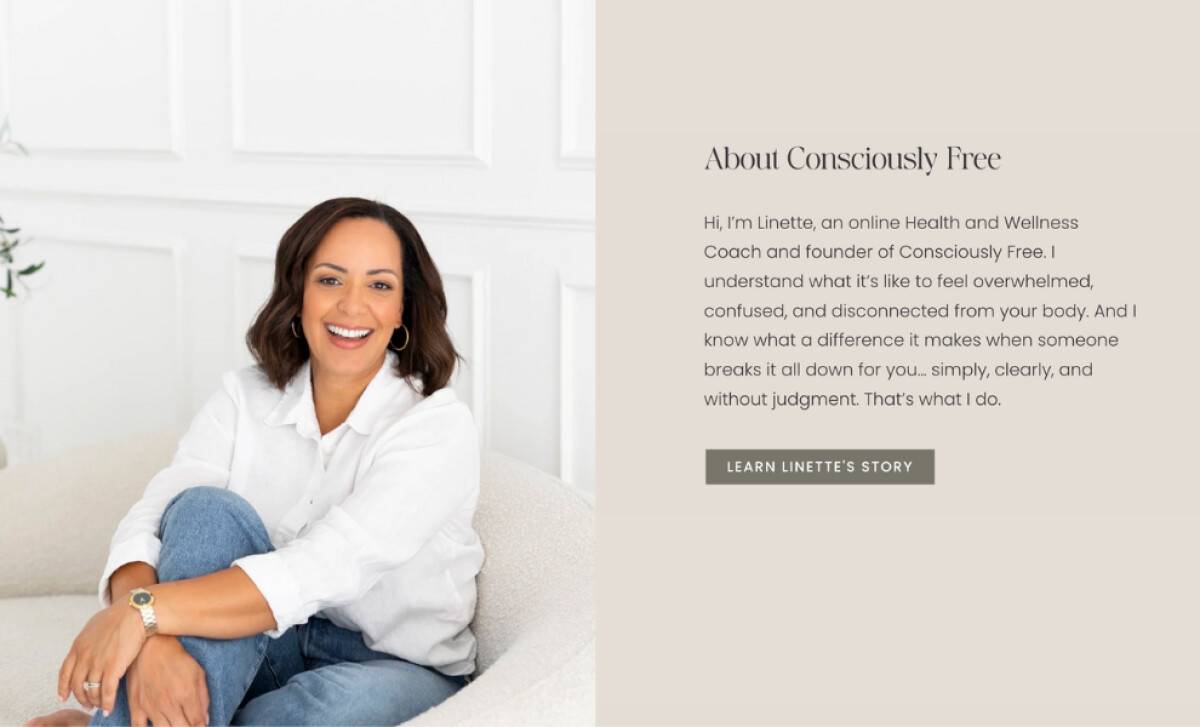Consciously Free About Page Section