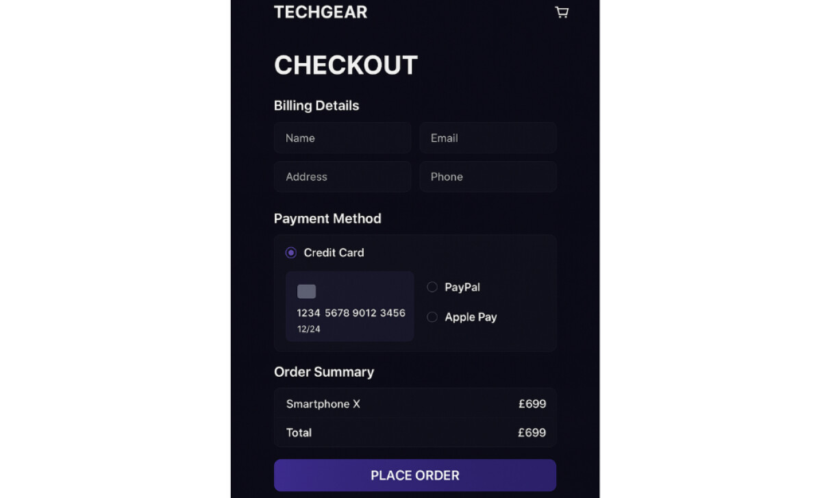 TechGear checkout by True Node.