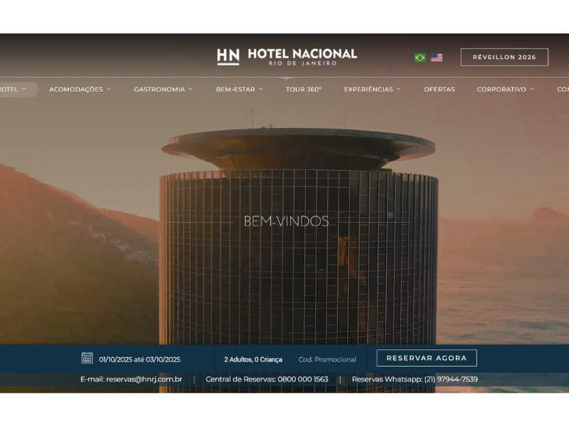 Nacional Hotel Rio website design by Envia Pages.