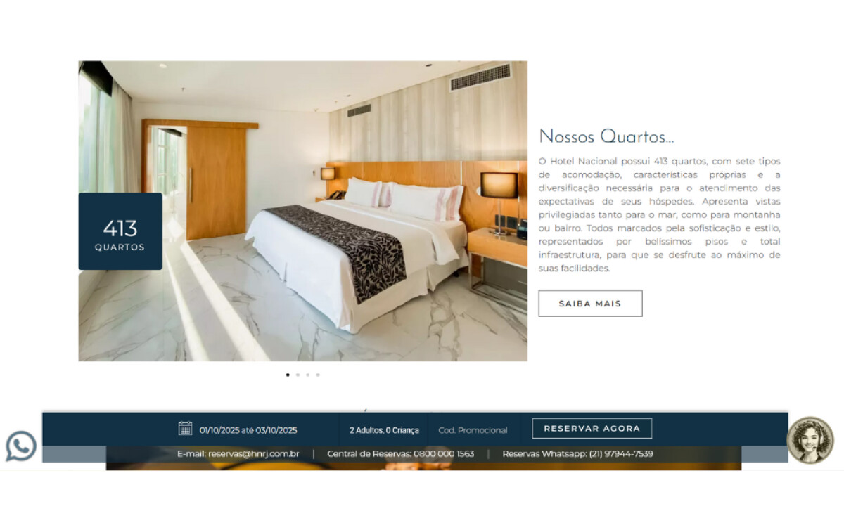 Nacional Hotel Rio website design by Envia Pages.