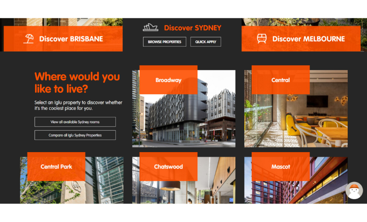 Iglu website design by Geeza.