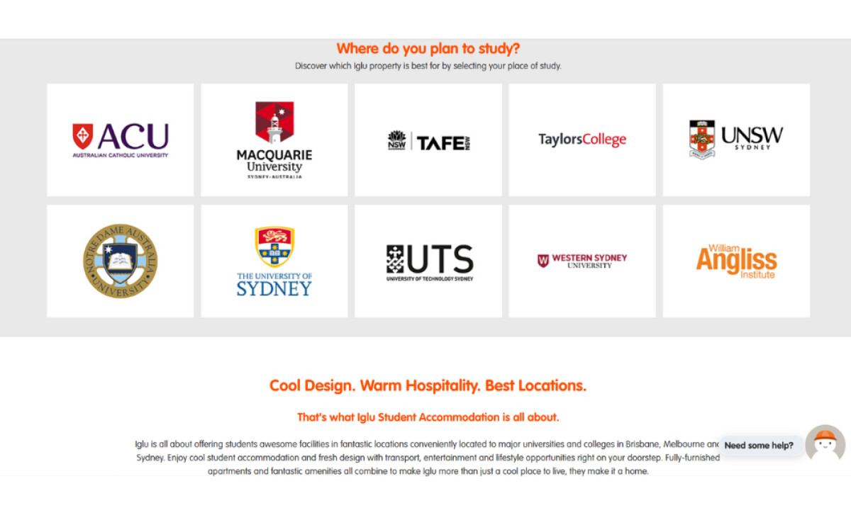 Iglu website design by Geeza.