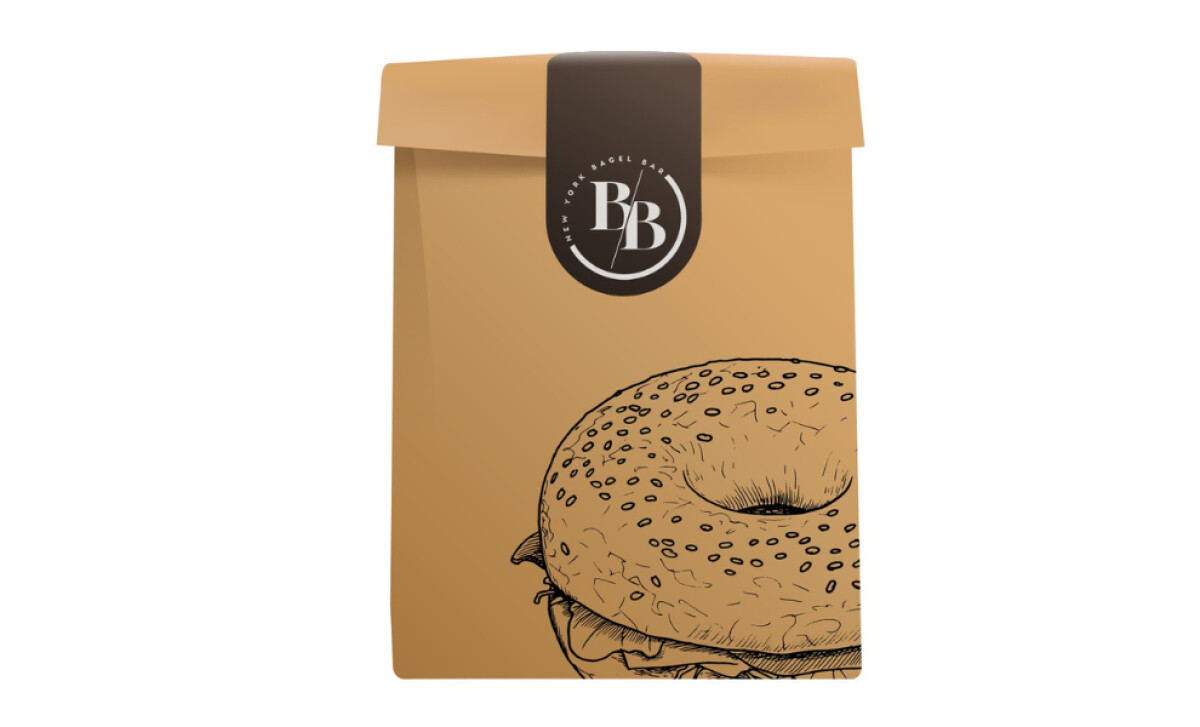 New York Bagel Bar takeout bag design by LeightCo.