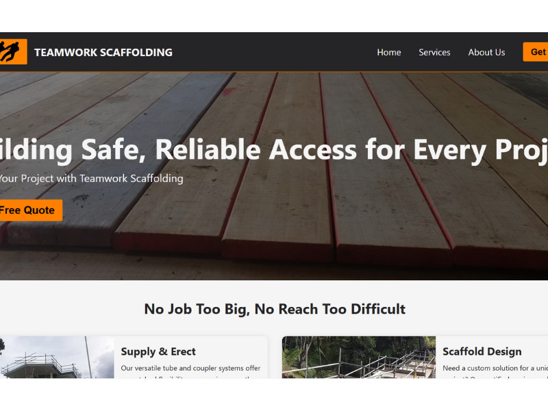 Teamwork Scaffolding website design by Robbie.Kiwi.