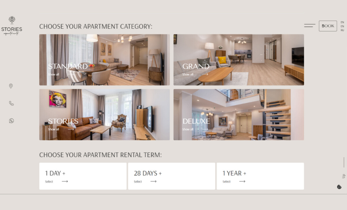 STORIES Apartments apartment page by Brandsite.