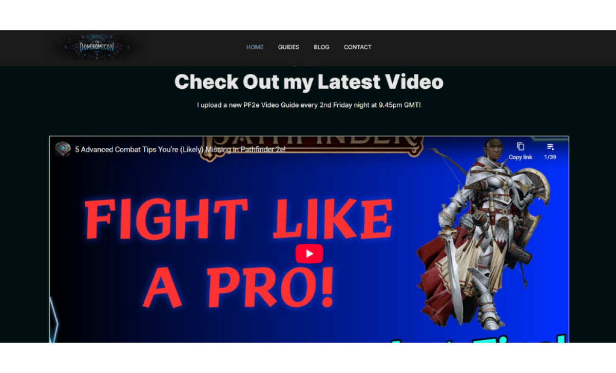 The Dominomicon homepage design by WebConduit