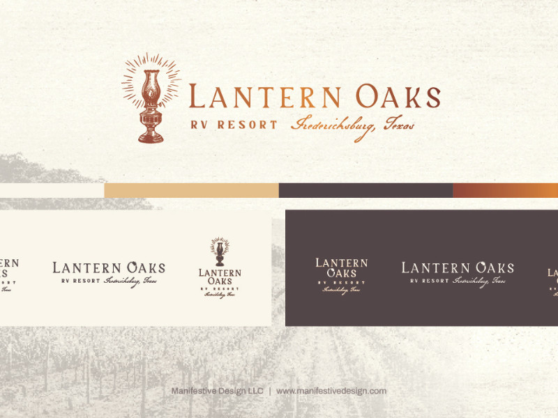 Lantern Oaks RV Resort logo design by Manifestive Design.