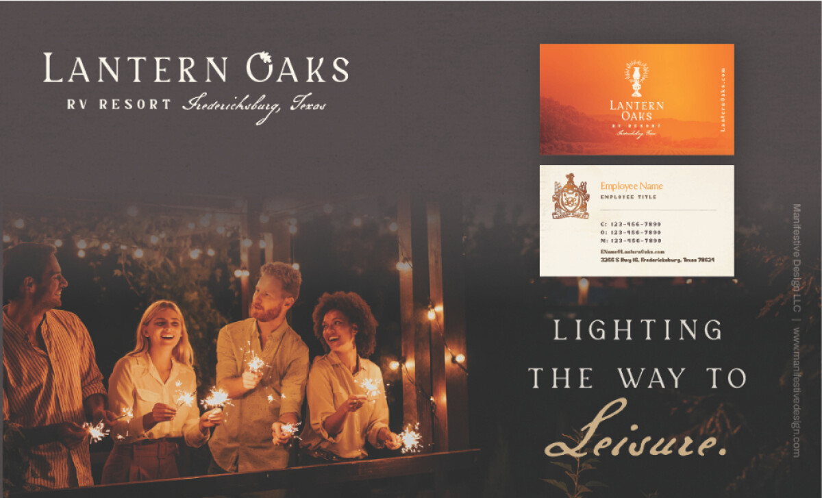 A brand collage for Lantern Oaks RV Resort by Manifestive Design.